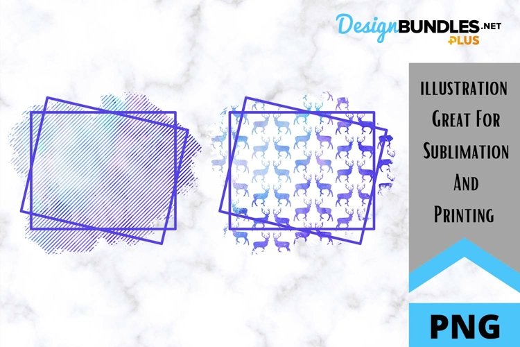 Deer - Winter Blue and Purple Sublimation Backgrounds