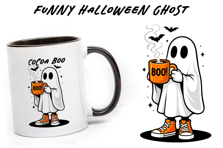Funny ghost clipart, Halloween Sublimation PNG.