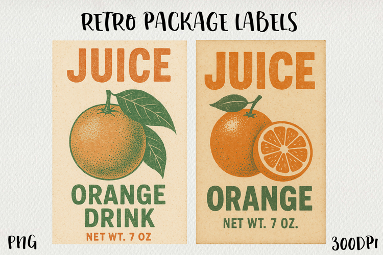Vintage Food Label PNG Retro Pantry & Packaging Clipart.