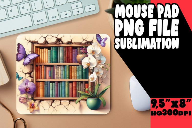 ENCHANTED MOUSE PAD SUBLIMATION STYLE, Books example image 1