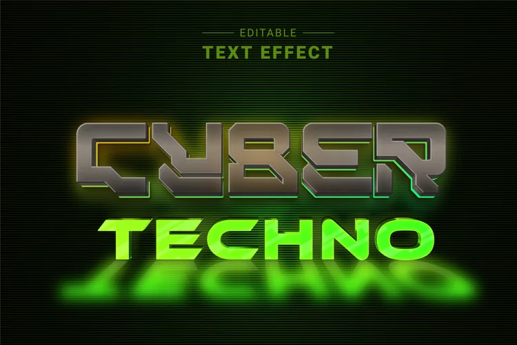Editable Text Effect for Illustrator. Vector Graphic styles