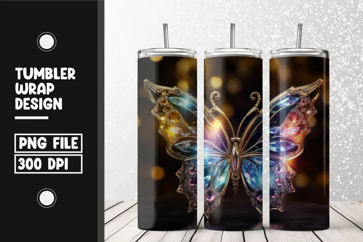 Butterfly Tumbler Wrap | Sublimation | 20 oz Skinny Tumbler
