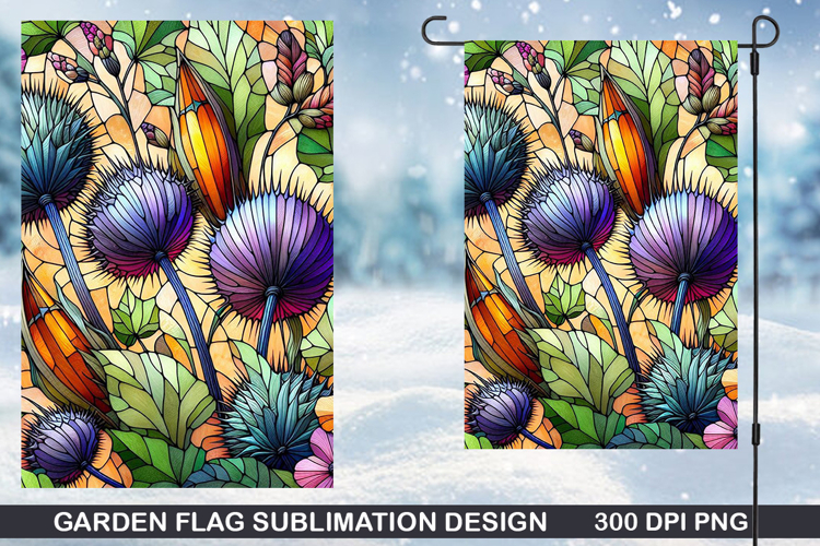 Flowers Garden Flag Sublimation| Autumn Garden Flag PNG