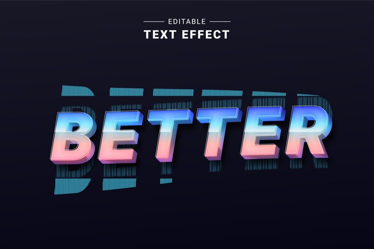 Editable Text Effect for Illustrator. Vector Graphic styles example image 1