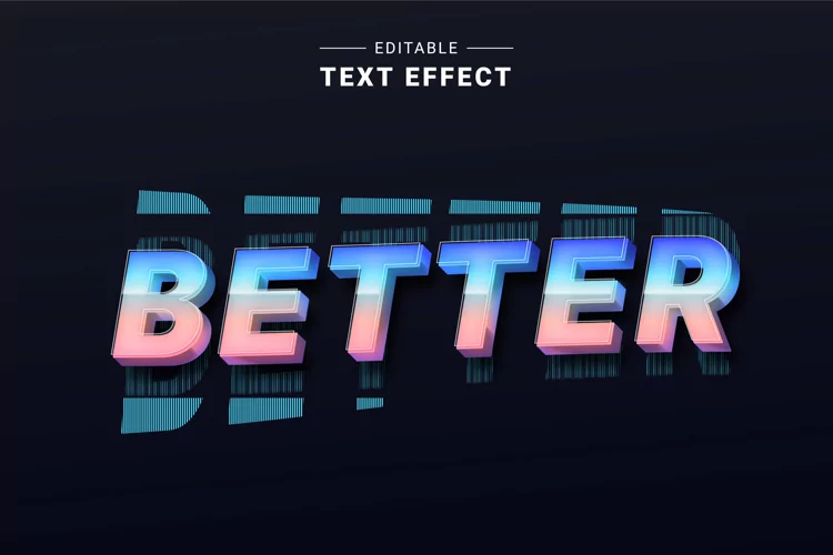 Editable Text Effect for Illustrator. Vector Graphic styles