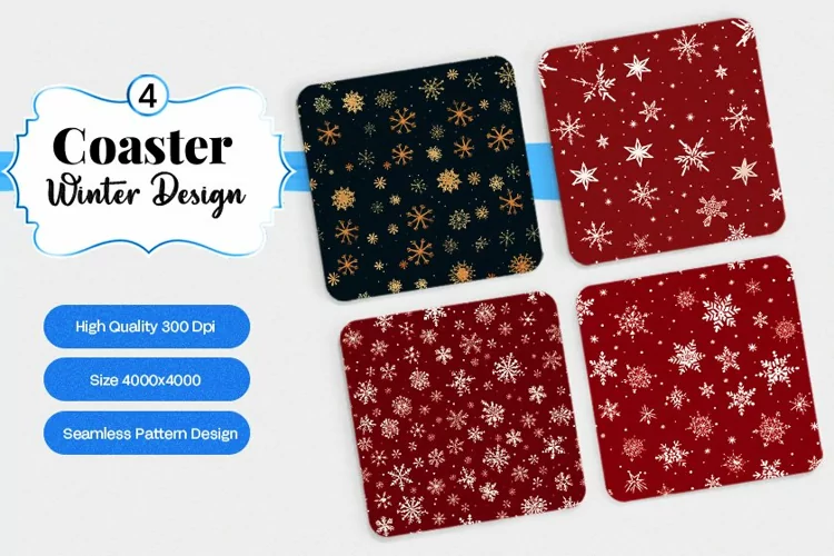 Square Coaster winter snow Sublimation