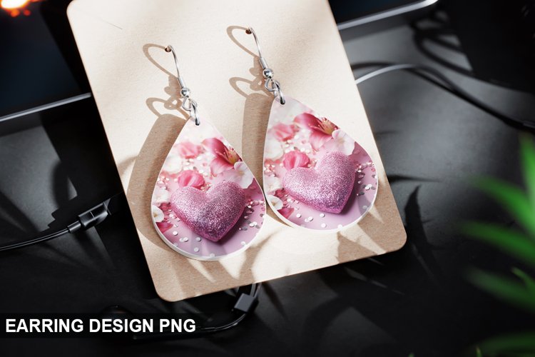 Valentines Day Teardrop Sublimation- Valentines Day Earring