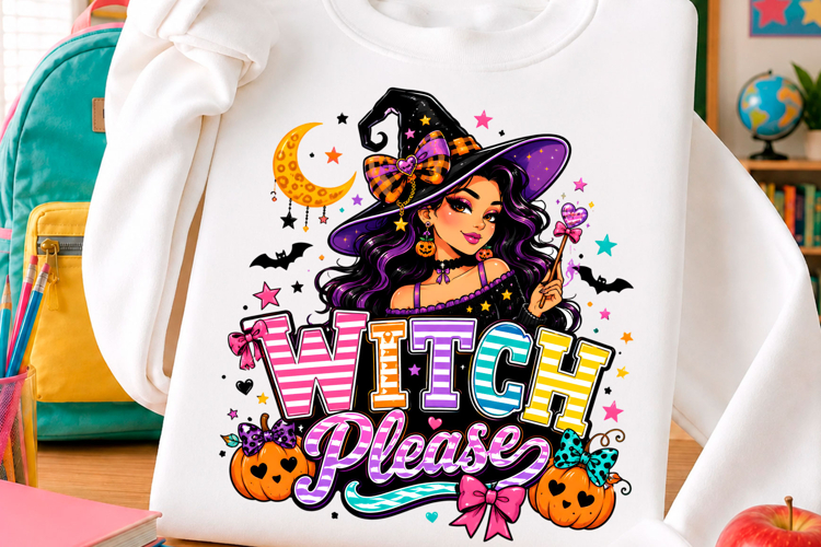 Witch Please Colorful Halloween PNG
