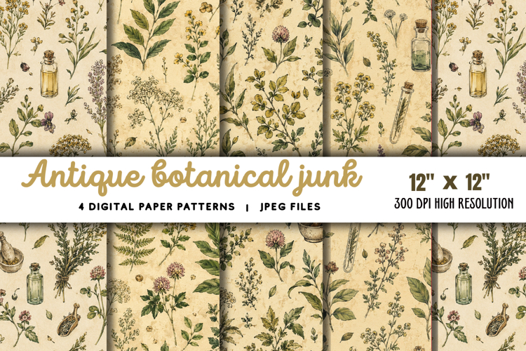 Antique Botanical Junk Journal JPG