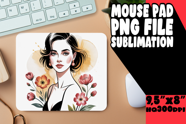 Joyful MOUSE PAD PNG Art, Beauty Woman