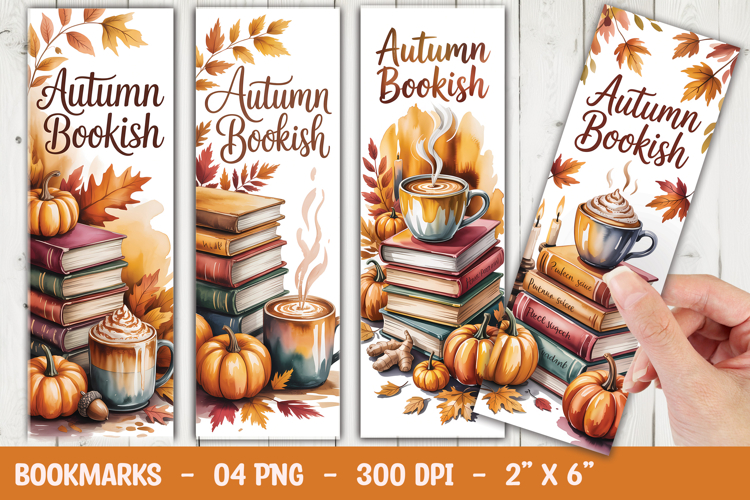 Autumn Bookish Bookmark Sublimation example image 1