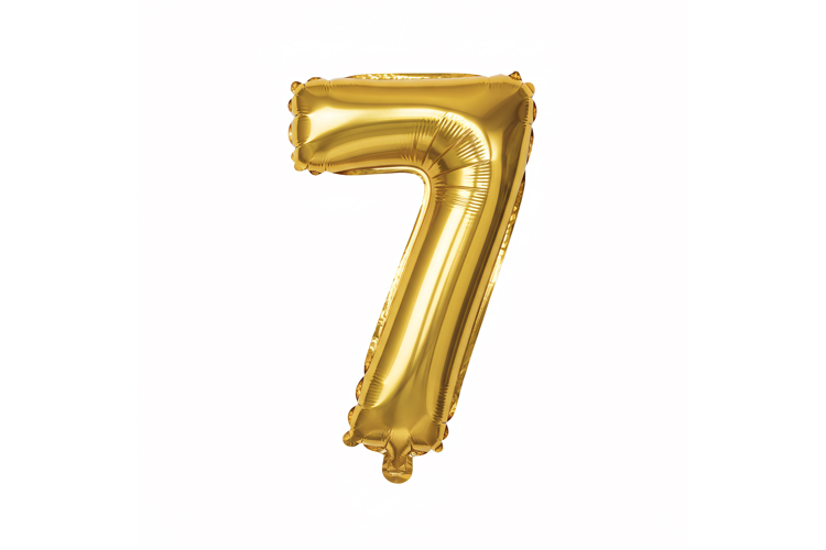 Golden Metallic Number 7 Foil Balloon Party Decoration