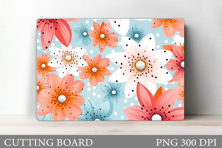 Flowers Cutting Board. Kitchen Cutting Board Template