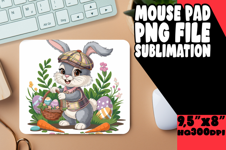 JOYFUL DESK PAD SUBLIMATION ART, Easter Bunny