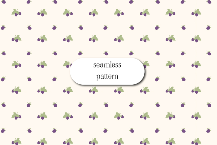 Blackberry Seamless Pattern | Cute Berry Digital Paper