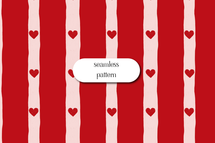 Red Gingham Heart Seamless Valentine Check Pattern