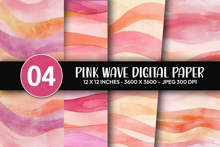 Pink Wave Digital Paper
