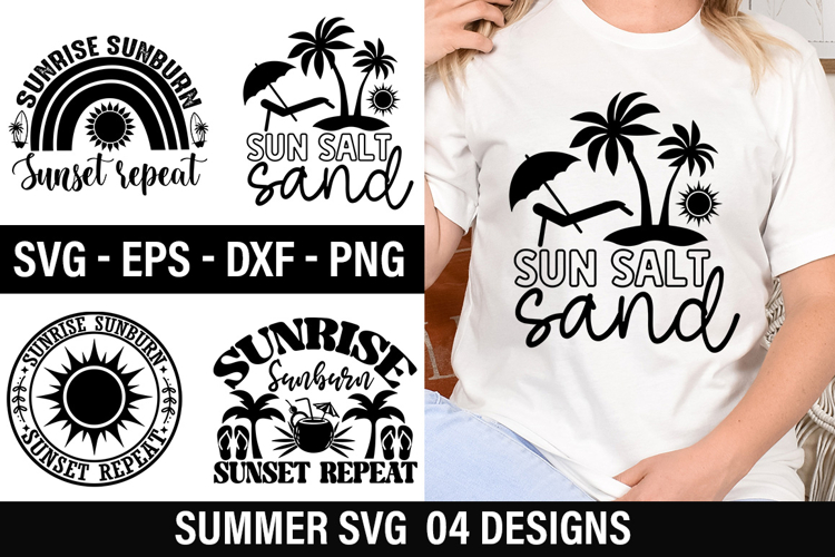 Summer SVG Design - Sun Salt Sand