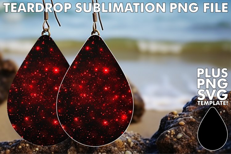 Patterned Sparkle Earrings in Red example image 1