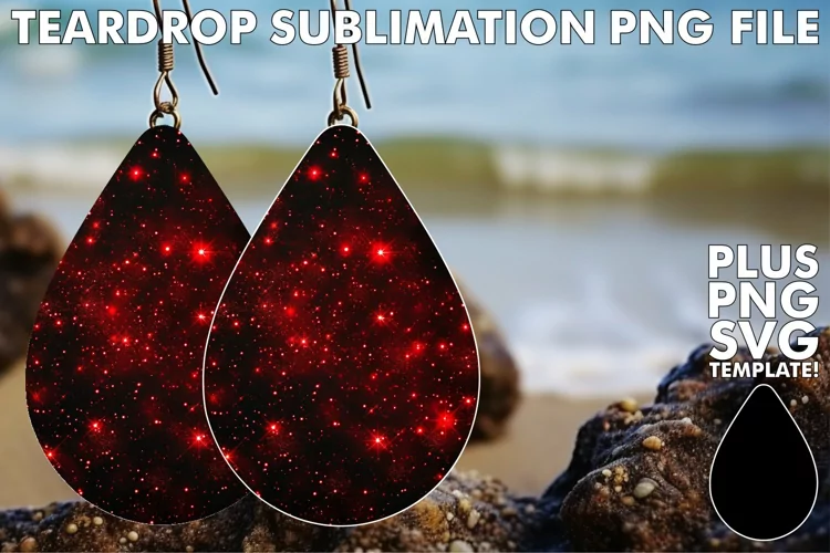 Patterned Sparkle Earrings in Red