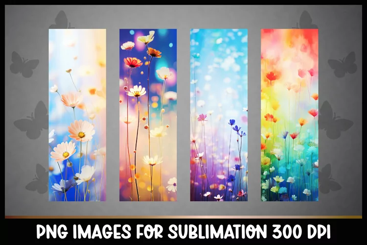 4 Flowers Bookmarks Sublimation I Spring Bookmarks