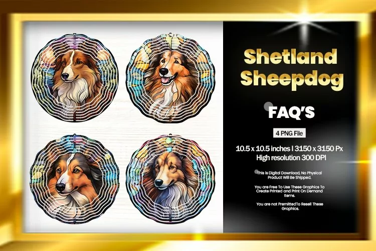 Shetland Sheepdog Wind Spinner Sublimation - 04 Variation