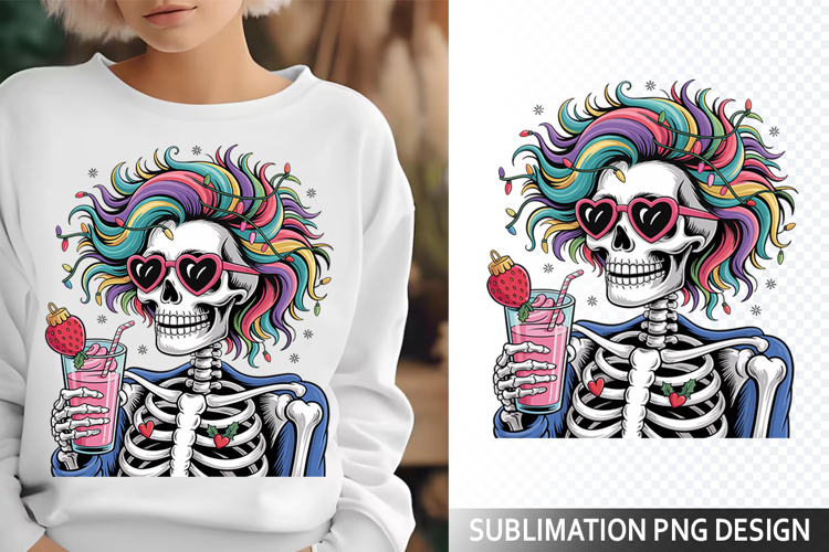 Funny Skeleton Messy Sublimation Design - Funny Skeleton PNG