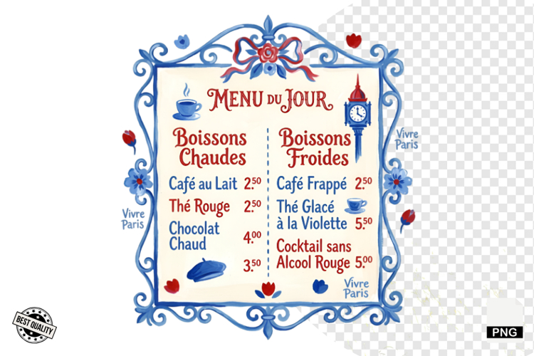 Summer Café Moments Parisian Clipart example image 1