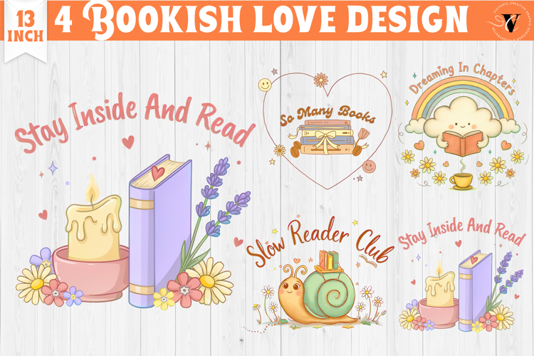 Bookish Sublimation designs | Cute Reading Book Lover png