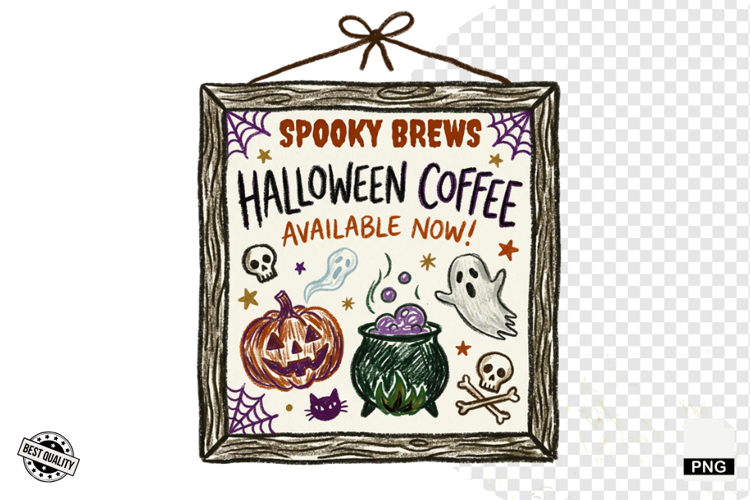 Halloween Coffee Signs PNG