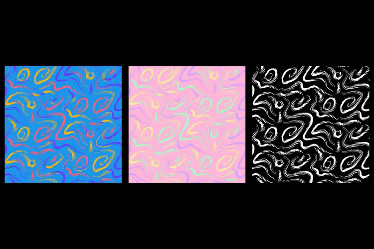 Grunge Scribbles Seamless Patterns - 3 Color Variations