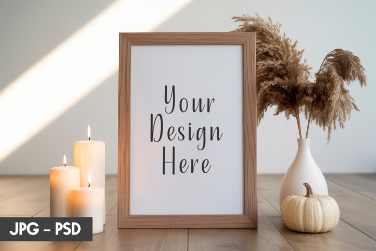 Neutral Wall Frame Mockup PSD