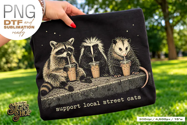 Support Local Street Cats PNG DTF