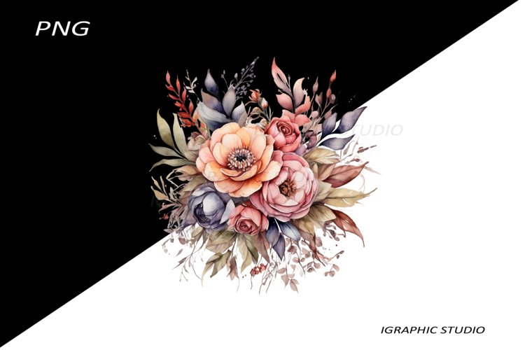 Watercolor Pastel Flowers Clipart, Wedding Flowers Clipart