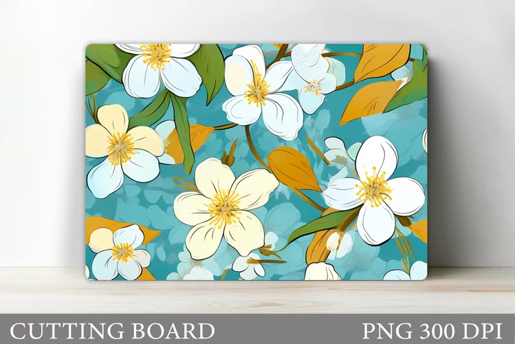 Flowers Kitchen Cutting Board. Spring Flowers Cutting Board