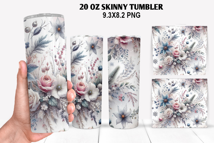 Flowers Skinny Tumbler 20oz Wrap Design, Spring Tumbler Wrap
