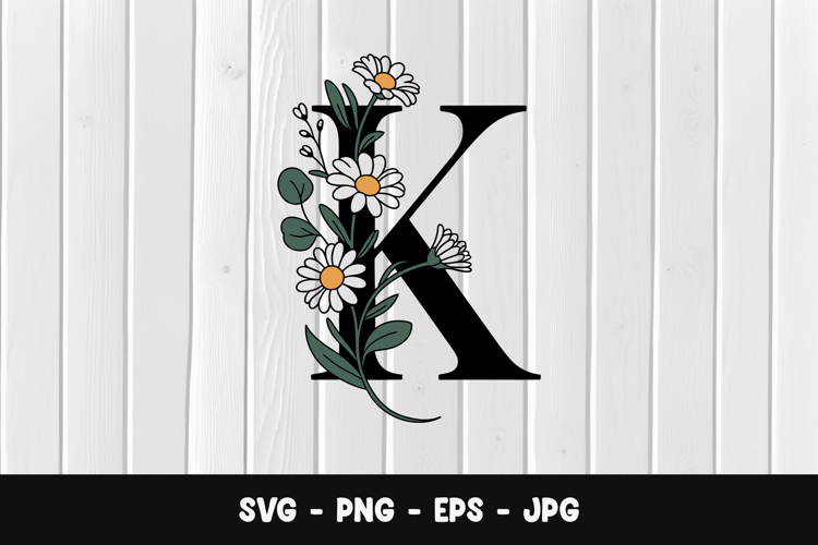 Floral Monogram Letter Svg Image 15