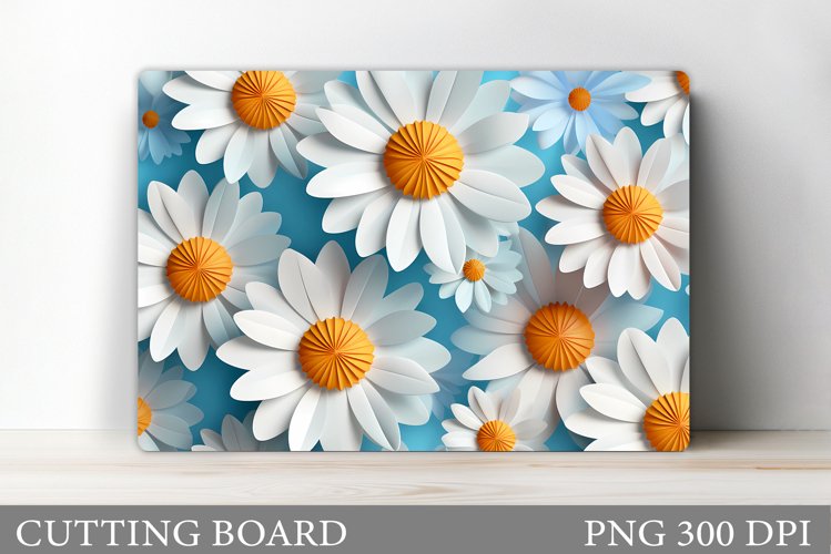 Daisy Flowers Cutting Board. Flowers Kitchen Cutting Design example image 1