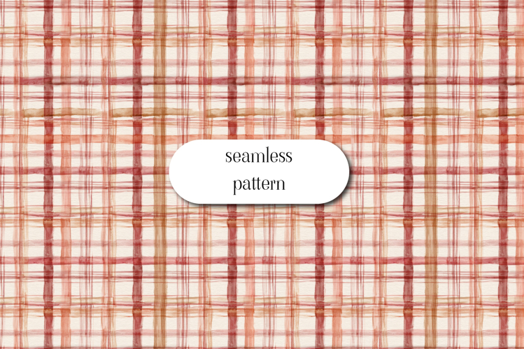Watercolor Plaid Seamless Pattern | Rustic Autumn Check