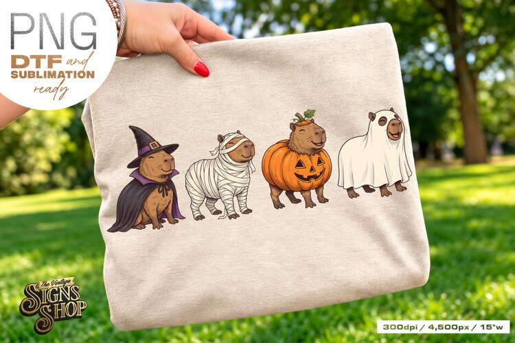Halloween Capybara DTF PNG example image 1