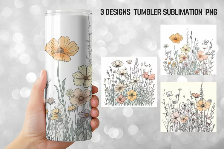 Floral Sublimation 20oz Tumbler Wrap| Tumbler Sublimation