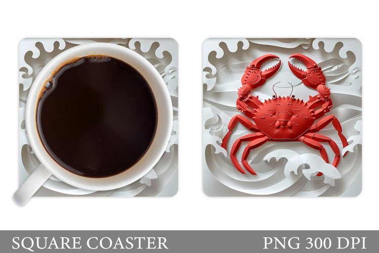 Crab Coaster Design. Sea Coaster Sublimation example image 1