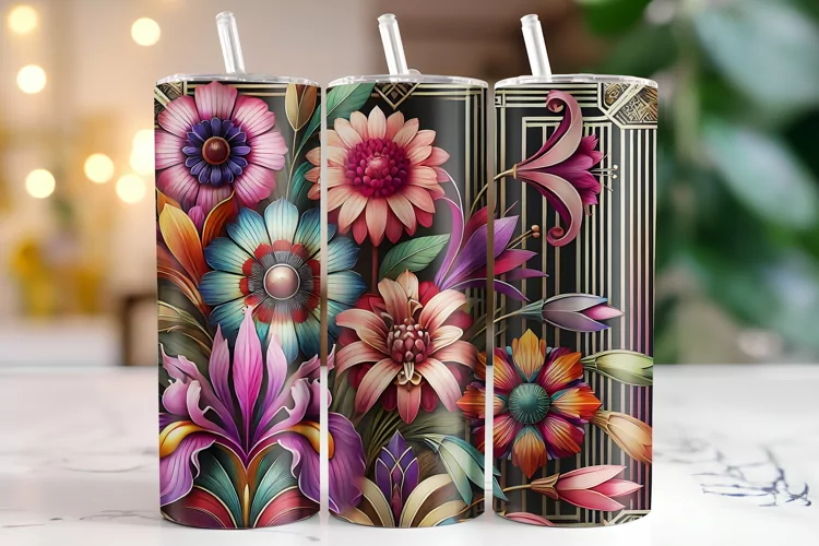 Flowers Tumbler Wrap | Sublimation | Tumblers
