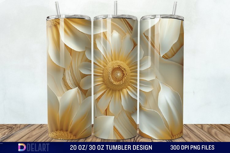 3d Sunflower floral Tumbler Wrap example image 1