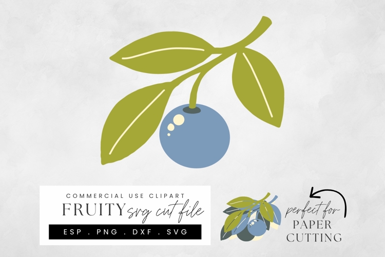 Blueberry SVG Cut File, Layered Berries Papercraft Design