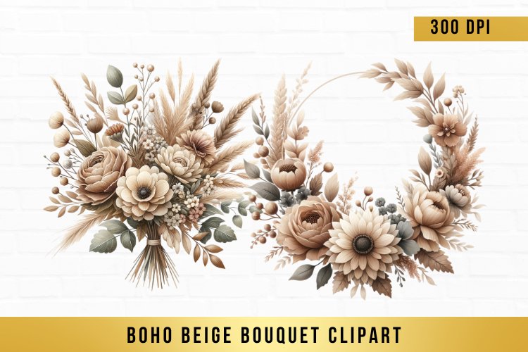 Boho Flowers Clipart Image 9