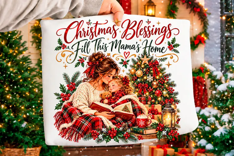 Christmas Blessings Mama Home PNG Christmas T-shirt