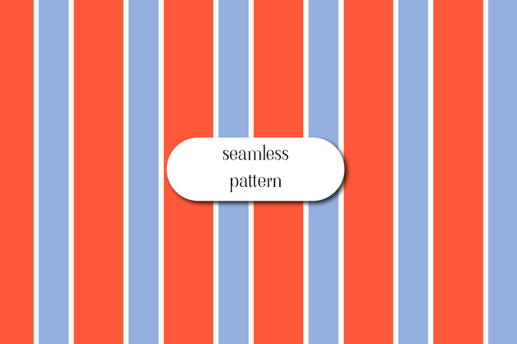 Coral and Blue Stripe Seamless Pattern Background