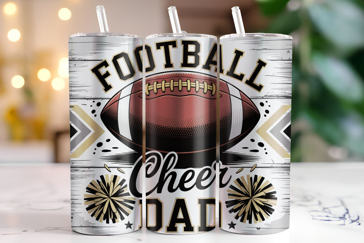 Football Cheer Dad Tumbler Wrap | Sublimation | Tumblers