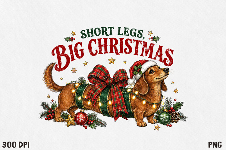 Christmas Clipart PNG, Festive Holiday Illustration. example image 1
